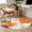 Orange, variant on Burnt Orange Grey Round Area Rug 4 FT, Non Slip Indoor Outdoor Rug, Abstract Geometric Oil Painting Modern Washable Soft Circular Carpet Non-Shedding Floor Mat for Coffee Table Nursery Foyer Balcony