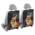 thumbnail image 2 of WOBOGO Night Orange Fox Backseat Car Organizer 2 PCS Footed Universal Car with Touch Screen Tablet Holder Rear Seat Protector, 2 of 7