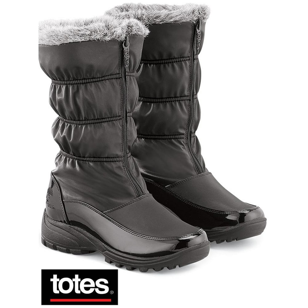 totes Totes Zip Front Wide Width Boots with Warm Plush Lining