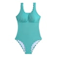 thumbnail image 7 of VISALY Womens Two Piece Ribbed Tankini Swimsuits Scalloped Tankini Tops with Bottoms Tummy Control Bathing Suits Strappy Square Neck Bathing Suits Modest Beach Summer 2026 Swim Suits Mint Green L, 7 of 7