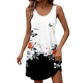 thumbnail image 5 of QUNYINEY Mini Sundresses for Women Sleeveless Cotton Beach Floral Tank Dress Loose Fit Crew Neck Vacation Summer Dress, 5 of 7