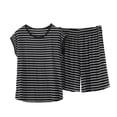 thumbnail image 3 of TaTaai Womens Casual Lounge Set Striped Sleeveless Round Neck Tank Top Elastic Waist Shorts Comfy Modal 2 Piece Summer Home Daily Wear Gift, 3 of 5