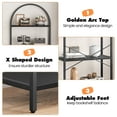 DSstyles Bookshelf 5 Tier Bookcase Arched Display Racks Tall Standing