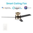 thumbnail image 2 of 52" Indoor Low Profile Ceiling Fan with Light Reversible 3 Blades Black/Gold, 2 of 6