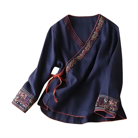 Women's Tops, Tees & Blouses Cotton Linen Floral Print Crew Neck Short Sleeve Boho Womens Spring Summer Shirts