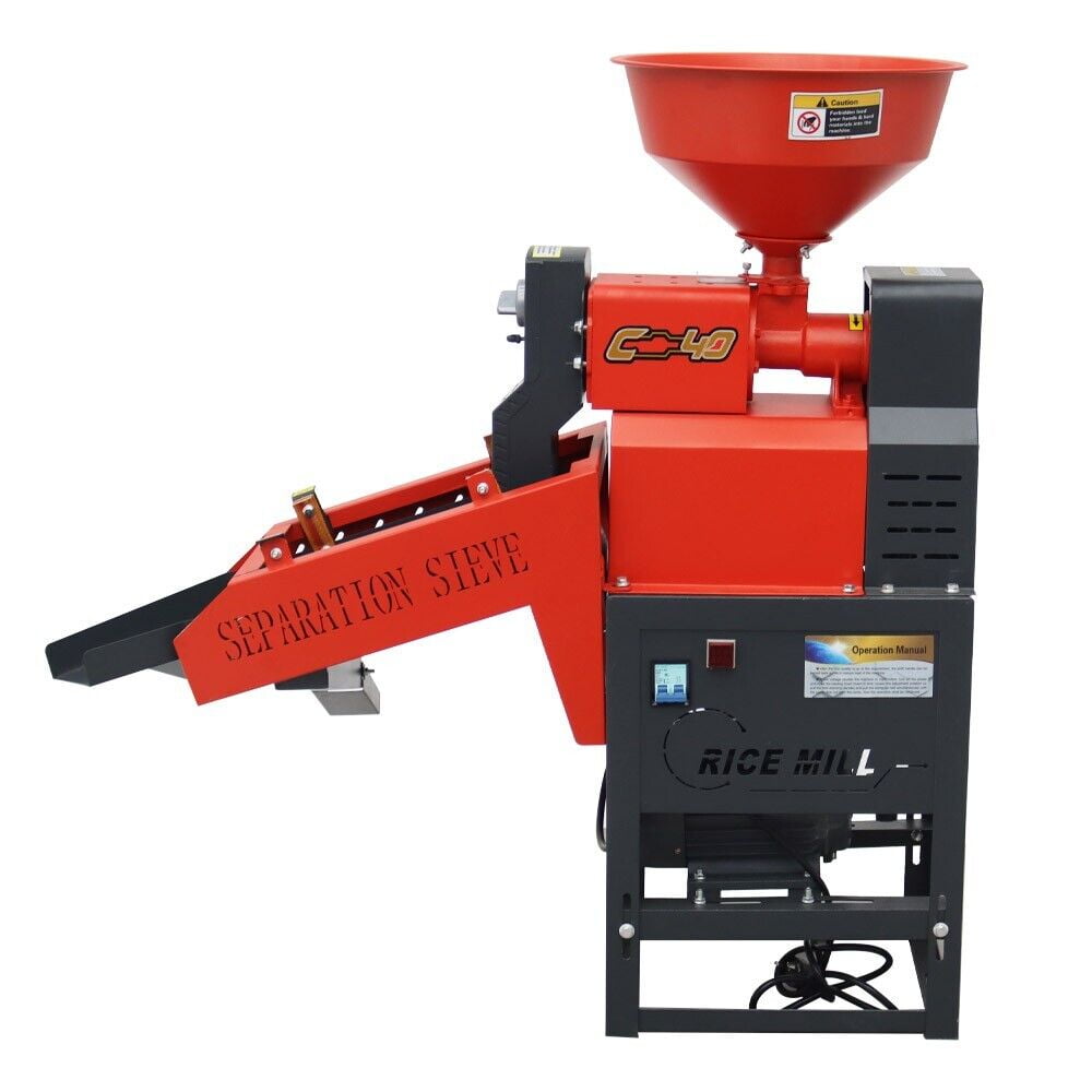 Efficient Rice Milling Machine with Dual Vibrating Screens Grain Peeling Machine 130-170kg/h 220V
