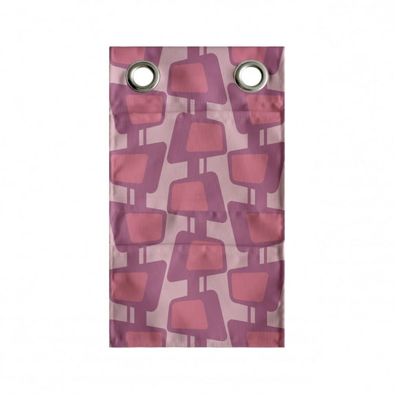 Abstract Hanging Pocket Organizer, Creative and Asymmetric Round Geometric Shapes Arranged Vertically, Printed Polyester Storage Bag with Pockets, 9" x 16", Dried Rose Coral
