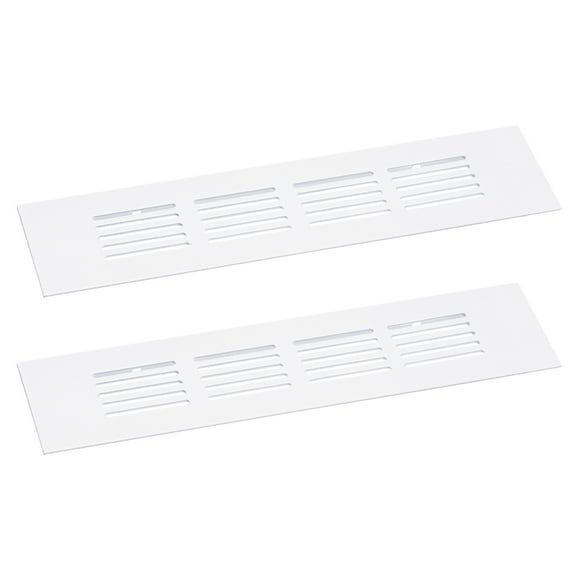 Unique Bargains Air Vents Cover, 2Pack 200 x 50mm Aluminum Alloy Mesh Air Return Vent Cover, Louvered Ventilation Grille (White)