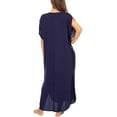 thumbnail image 2 of Robe de Plage pour Femmes à Broderie, Manches Courtes, Cache-Maillot Bikini, Fente Latérale, 2 of 4