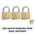 thumbnail image 2 of Padlock Master Lock 140TRI de latón macizo con llave de 40 mm, paquete de 3, 2 of 6