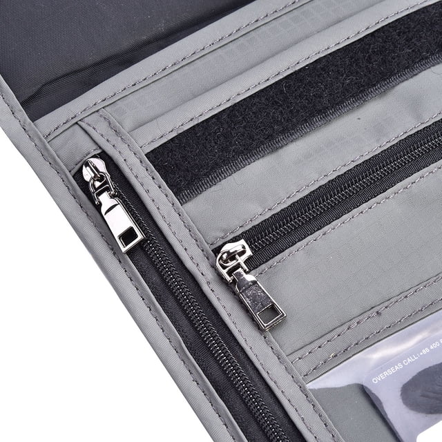Passport Holder, Passport Holder Women Passport Wallet Gray Passport Holder Multifunction Travel Passport Cover Neck Bag Protector Wallet ID Nylon Holder Pouch with Neck Strap