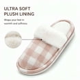 thumbnail image 4 of Knivor Plaid Scuff Slippers for Women Fuzzy Cuff Plush Lined House Slippers Non‑Slip Warm Indoor‑Outdoor Winter Home Shoes for Gift, 4 of 8