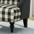 thumbnail image 5 of Noble House Charles Fabric High-Back Wingback Chair, Black Checkerboard, 5 of 6
