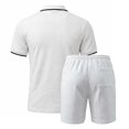 thumbnail image 3 of hotojiny Mens Summer Track Suits 2 Piece Shorts Sets Short Sleeve Sweatsuit Outfits Quarter Zip Golf Shirts Loungewear(White,X-Large), 3 of 5