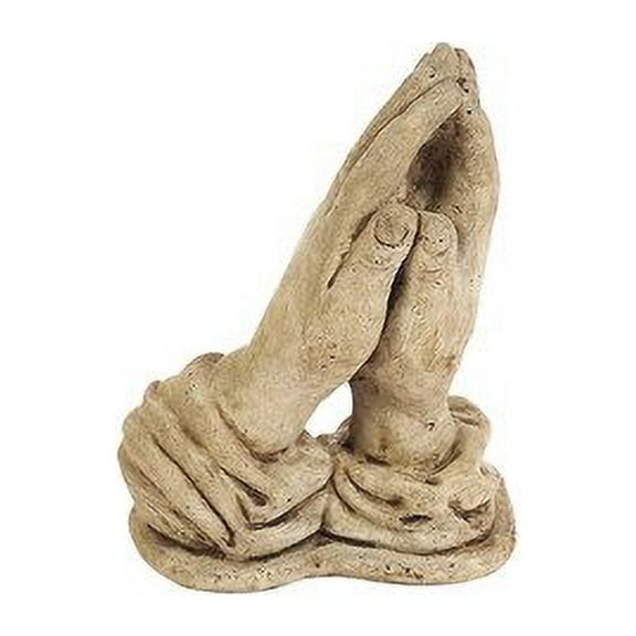 Solid Rock Stoneworks Praying Hands Stone Statue 11in Tall Buff Color