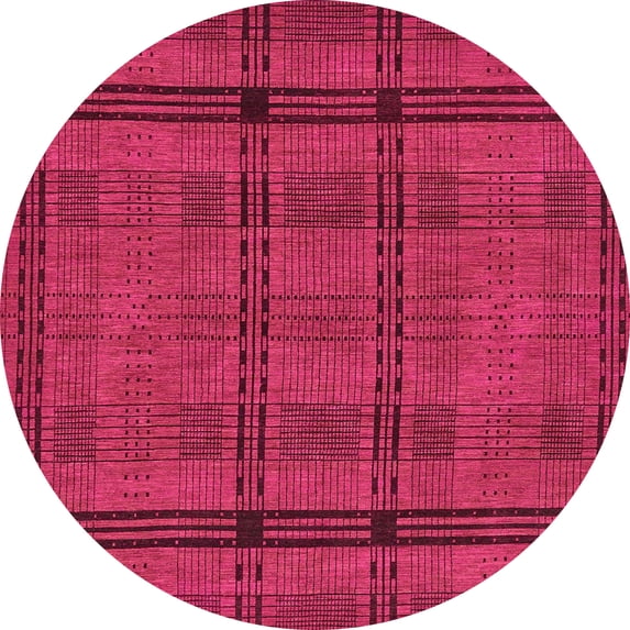Ahgly Company Indoor Round Abstract Raspberry Red Abstract Area Rugs, 5' Round