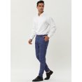 thumbnail image 4 of Lars Amadeus Pantalones a cuadros de negocios para hombre Pantalones de vestir a cuadros con frente plano ajustados Azul marino S, 4 of 6