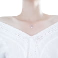 thumbnail image 2 of 1 collar de plata elegante con cadena de clavícula en forma de ratón, sencillo y moderno, con dije de circonitas a juego para mujer (plata), 2 of 6
