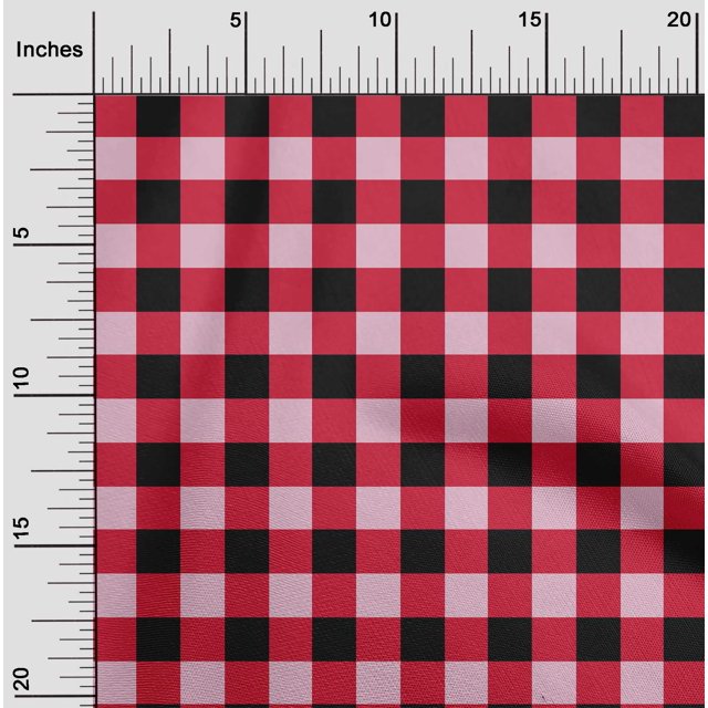oneOone Cotton Flex Fabric Gingham Check Print Fabric BTY 40 Inch Wide