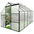 thumbnail image 4 of Walk in Greenhouse, Garden Greenhouse for Outdoors, Upgraded Polycarbonate Plant Greenhouse with Sliding Door, Adjustable Roof Vent, 6.23' x 10.2' x 6.4', 4 of 10