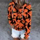 thumbnail image 3 of Sudaderas con capucha informales para mujer, sudadera de manga larga con estampado de Halloween de otoño, jersey con cordón y botones, blusa superior con bolsillo Fridja  fjkfkj5454, 3 of 8