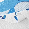 thumbnail image 5 of meiyoeat Cute Ocean Jellyfish Star Whale Twin Quilt Set for Boys Girls, Kawaii Marine Wildlife Twin Coverlet Set, Blue White, 2-Piece, 5 of 7