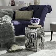 Safavieh Dynasty Square Indoor/Outdoor Garden Patio Stool, Silver