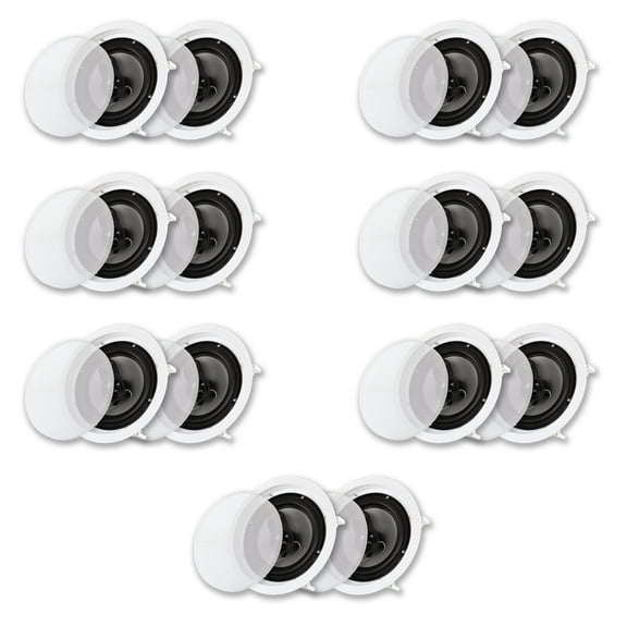 Acoustic Audio CS-IC83 In Ceiling Wall 8" Speaker 7 Pair Pack 3 Way Home Theater Flush Mount