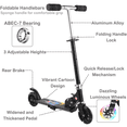 thumbnail image 3 of Legooin Kids Kick Scooter with 2 Flashing Wheels Adjustable Handlebar Ride on Toys for Toddlers 3+, Black, 3 of 8