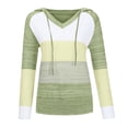 thumbnail image 4 of Xudanell Women's Sweaters Color Block Knit Pullovers Long-Style Fall Hoodies Sweaters for Women Trendy Green XXL, 4 of 4
