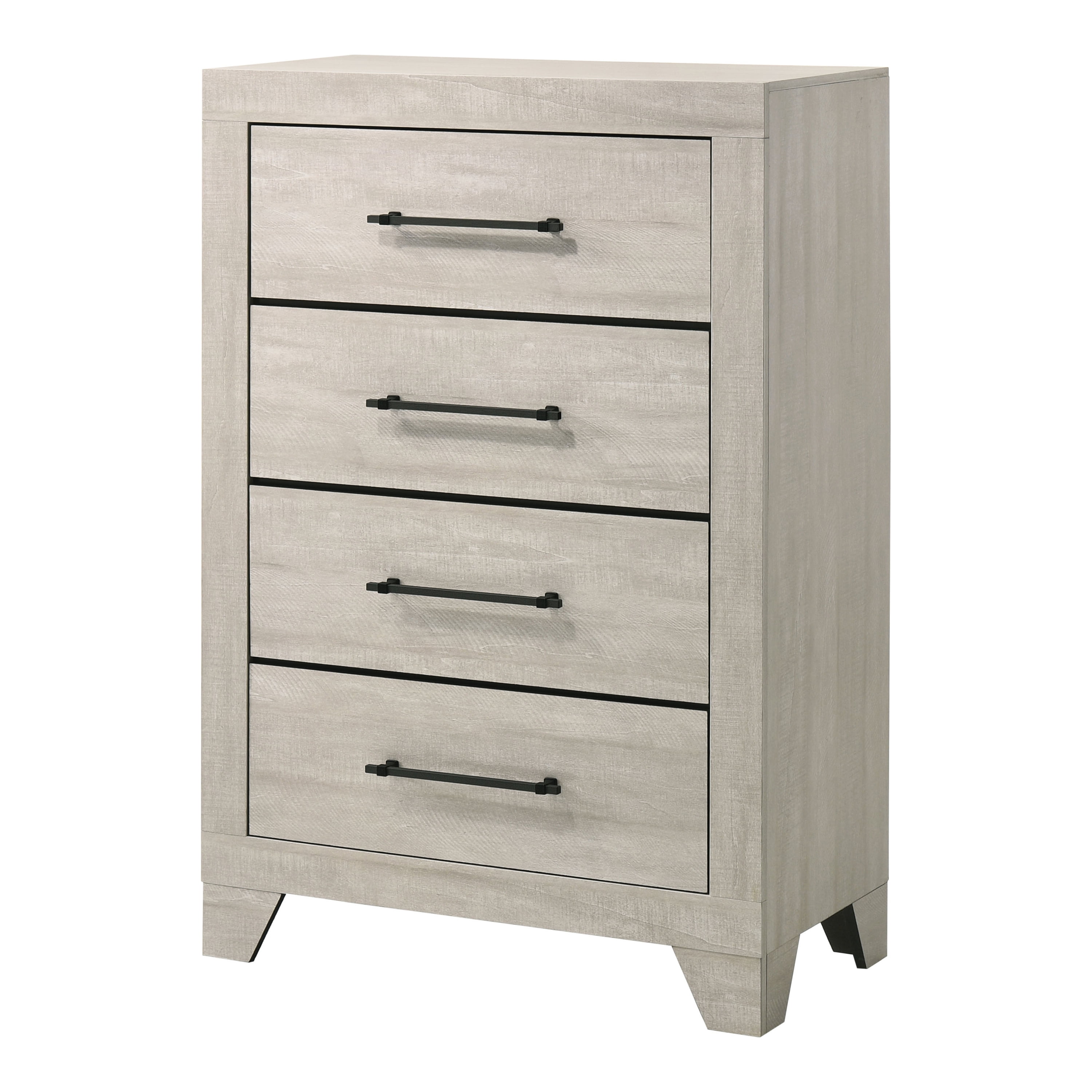 Furniture of America Baurke Modern 4-Drawer Vertical Dresser, Light Gray