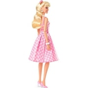 The Movie Doll, Margot Robbie as B, Collectible Doll Wearing Pink and White Gingham Dress with Daisy Chain Necklace