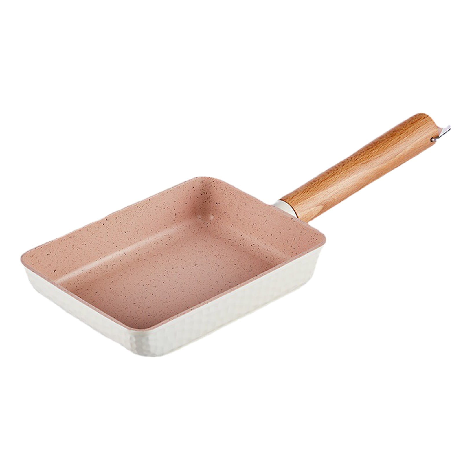 YAZHPA Tamagoyaki Pan,Japanese Omelette Pan,White Tamagoyaki Egg Pan, Non Stick Rectangle Pan,Small Frying Pan