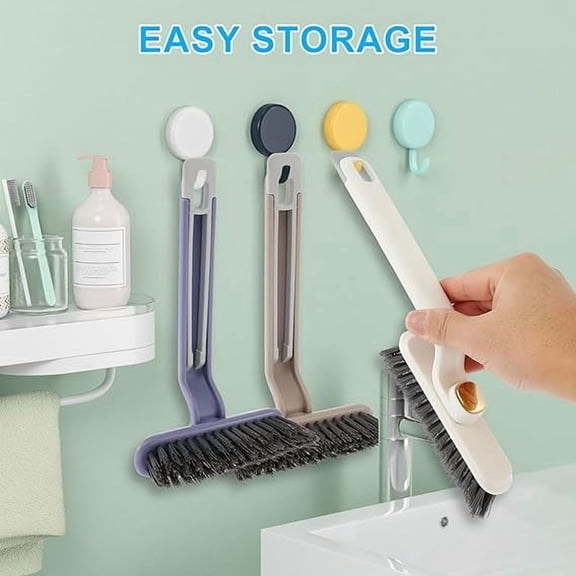 2pcs 360° Rotating Crevice Cleaning Brush with Ergonomic Handle – Multi-Use Gap Cleaner for Kitchen and Bathroom