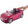 thumbnail image 3 of Barbie Convertible Toy Car, Sparkly Pink 2-Seater with Rolling Wheels, 3 of 6