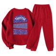 thumbnail image 3 of Trapstar Chandails Molletonnés à Col Rond pour Femmes Ensembles Manches Longues Graphiques Chandails Molletonnés pour Femmes Amples Trapstar Style de Rue Hip-hop Chandails Molletonnés à Enfiler+pantalon de Survêtement Ensemble pour Femmes de 2 Vêtements Classiques pour Femmes (Rouge, P), 3 of 3