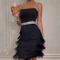 thumbnail image 4 of Vestidos Cortos Vestido ajustado Mujer Mini vestido sin mangas Vintage Tassel Clubwear (Negro S) Cgtredaw para Mujer Negro T L, 4 of 7