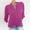 Hot Pink, variant on Lolmot Womens Button Down Shirts Cotton Linen V Neck Henry Collar Stand Collar Casual 3/4 Sleeve Roll Up Loose Plain Blouses Tops Casual Dressy Shirts with Pockets
