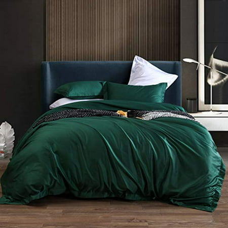 L LOVSOUL Duvet Cover Queen,3 Piece Bedding Sets 100% Egyptian Cotton 1200 Thread Count Comforter Cover and 2 Pillow Cases,Green-90x90Inches - image 1 of 1