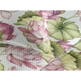 thumbnail image 3 of Ambesonne Floral Quilted Bedspread Set 3 Pcs, Lotus Petals Leaves Pattern, Twin, Pink and Olive Green, 3 of 4