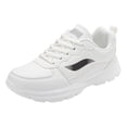 thumbnail image 3 of Rokment Women's Running Shoes Spring Fall Casual Leather Lace up Tennis Fashion Sneakers Comfortable Memory Foam Jogging Nursing Non Slip Work Shoes White Size 9, 3 of 5
