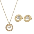 thumbnail image 1 of Juego de Joyería para Mujer de Perlas y Zirconia Cúbica LuckyLy Set de Collar y Aretes Acero Inoxidable con Baño Oro 14k Modelo Emy dorado Unitalla, 1 of 5