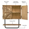 thumbnail image 5 of Excello Global Products Barndoor Bathroom Wall Cabinet, Space Saver Storage Cabinet Kitchen Medicine Cabinet with Adjustable Shelf and Towel Bar, Rustic Brown - EGP-HD-0355, 5 of 7