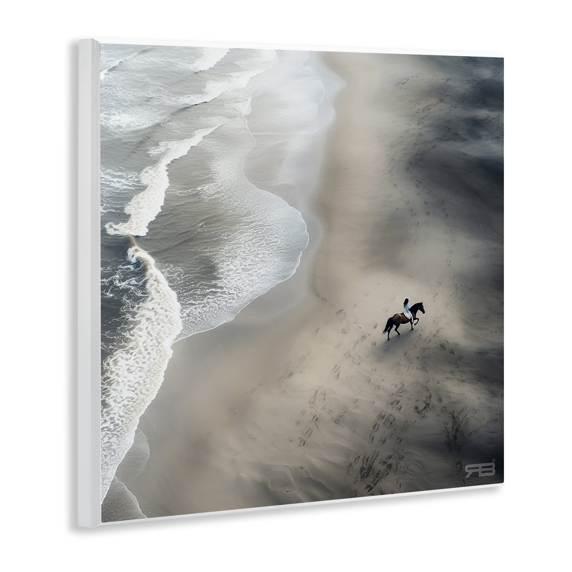 Stupell Industries Aerial Beach View Horse Nautical & Beach Painting Unframed Art Print Wall Art, 12 x 12