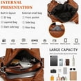 thumbnail image 5 of Sunyuer Purses and Handbags Women Fashion Tote Bag Shoulder Bags Top Handle Satchel Purses Washed PU Leather Handbag, 5 of 7