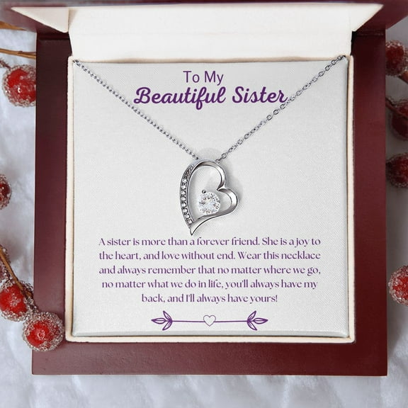 To My Sister Forever Love Necklace Forever Friend Sentimental Her, White Forever Love Necklace