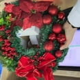 thumbnail image 6 of 2024 Large Christmas Wreaths For Front Door Artificial Lighted Christmas Wreath With Bow Ribbon Red Christmas Front Door Wreath With Christmas Christmas, 6 of 9