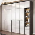 thumbnail image 3 of Wardrobe Home Bedroom Light Luxury High-Gloss Simple Modern With Dressing Table Minimalist Four Or Six-Door White Large Closet My Lux Decor Round, 3 of 24