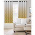 thumbnail image 2 of Morocco Yellow Blackout Curtains, Light Blocking Print Window Curtains, Geometric Abstract Plaid Gradient Thermal Insulated Window Drapes for Living Room Kitchen Cafe 2 Panels, 55"W x 39"L, 2 of 9