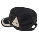 thumbnail image 4 of Sombrero de copa plana de algodón lavado para hombre, protector solar para exteriores, estilo militar, con visera Negro, 4 of 9